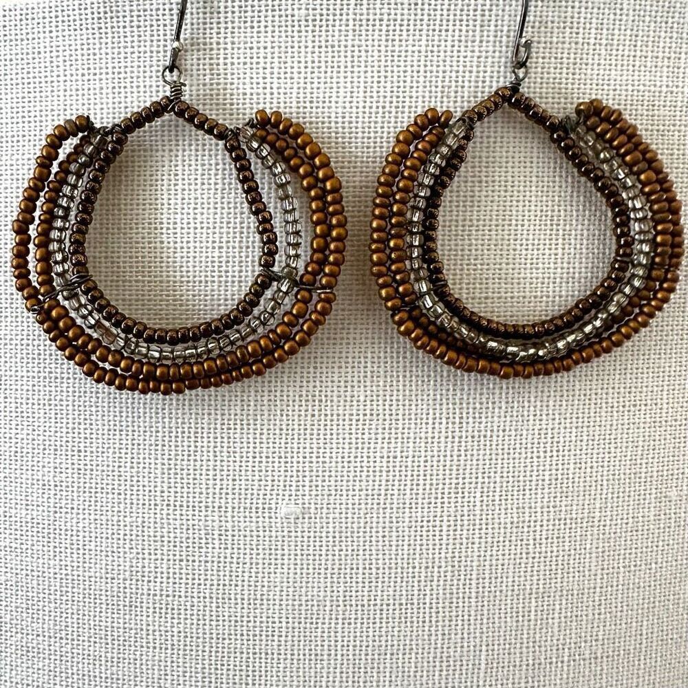 Maasai Beaded earrings  Sterling silver